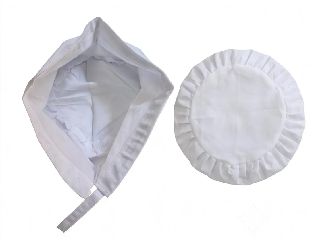 Premium Pleated Cotton Cloth Caps (White)